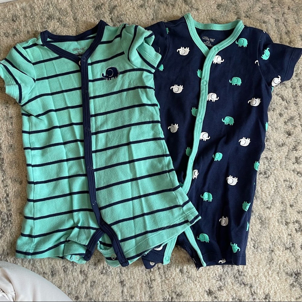 6-9 mo summer shorts / rompers